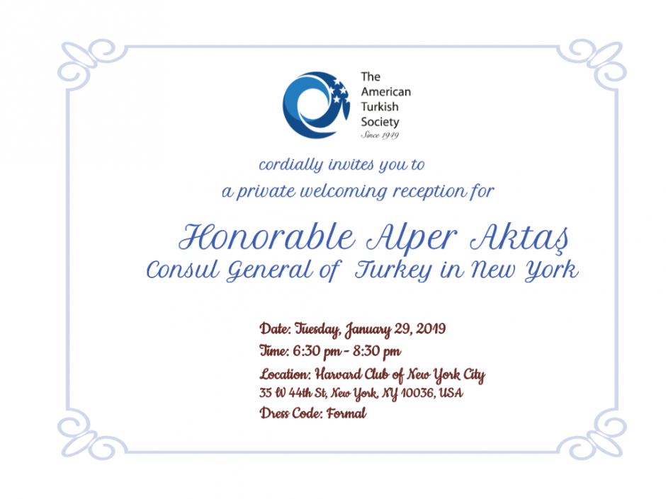 Welcoming Reception for Honorable Alper Aktas